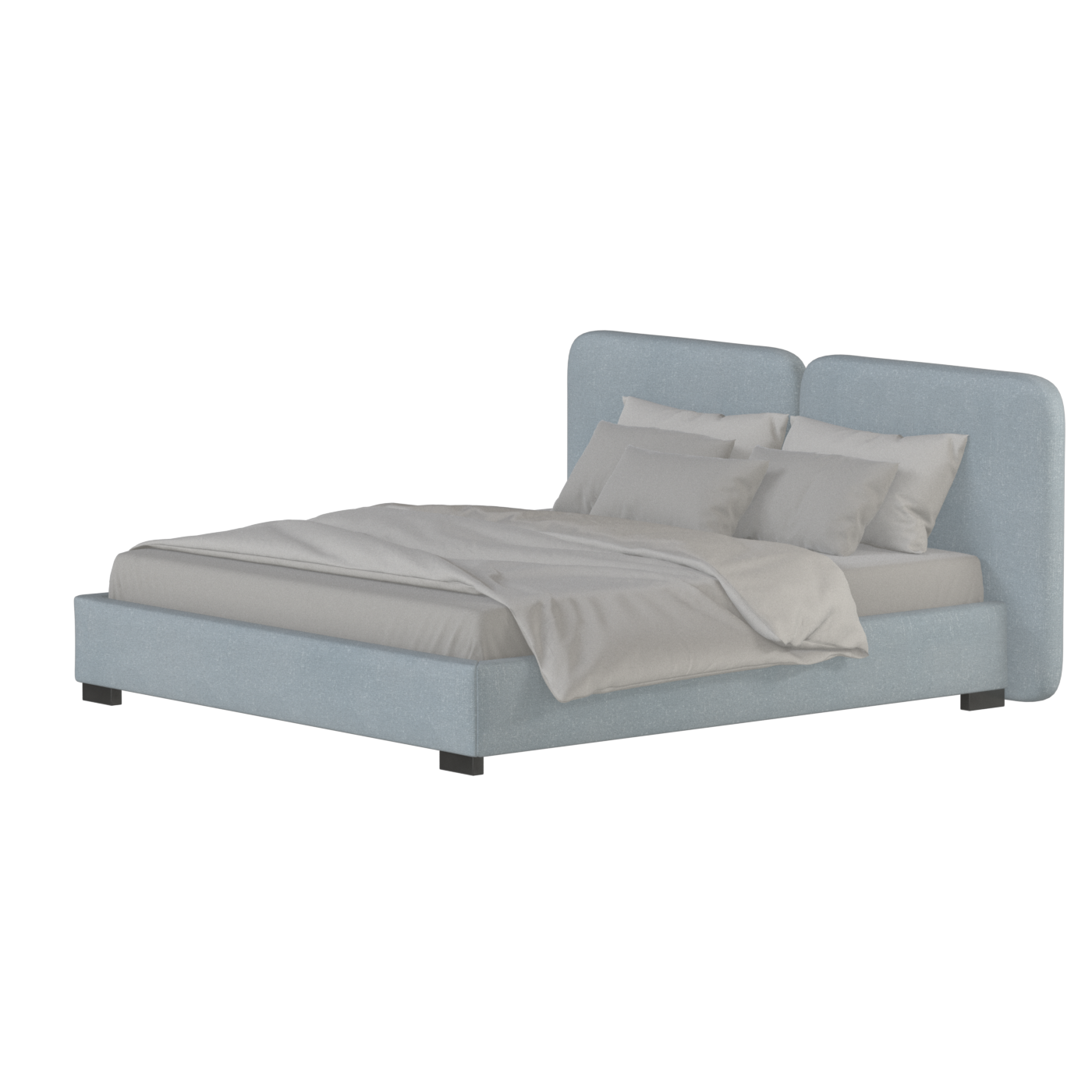 Chloe Upholstered Double Bed in Soft Woven Fabric