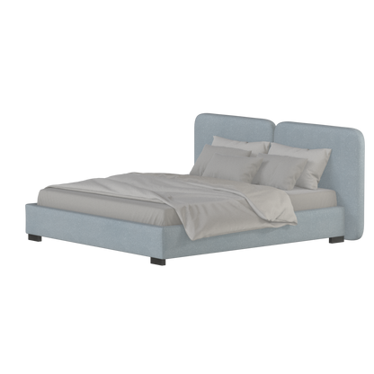 Chloe Upholstered Double Bed in Soft Woven Fabric
