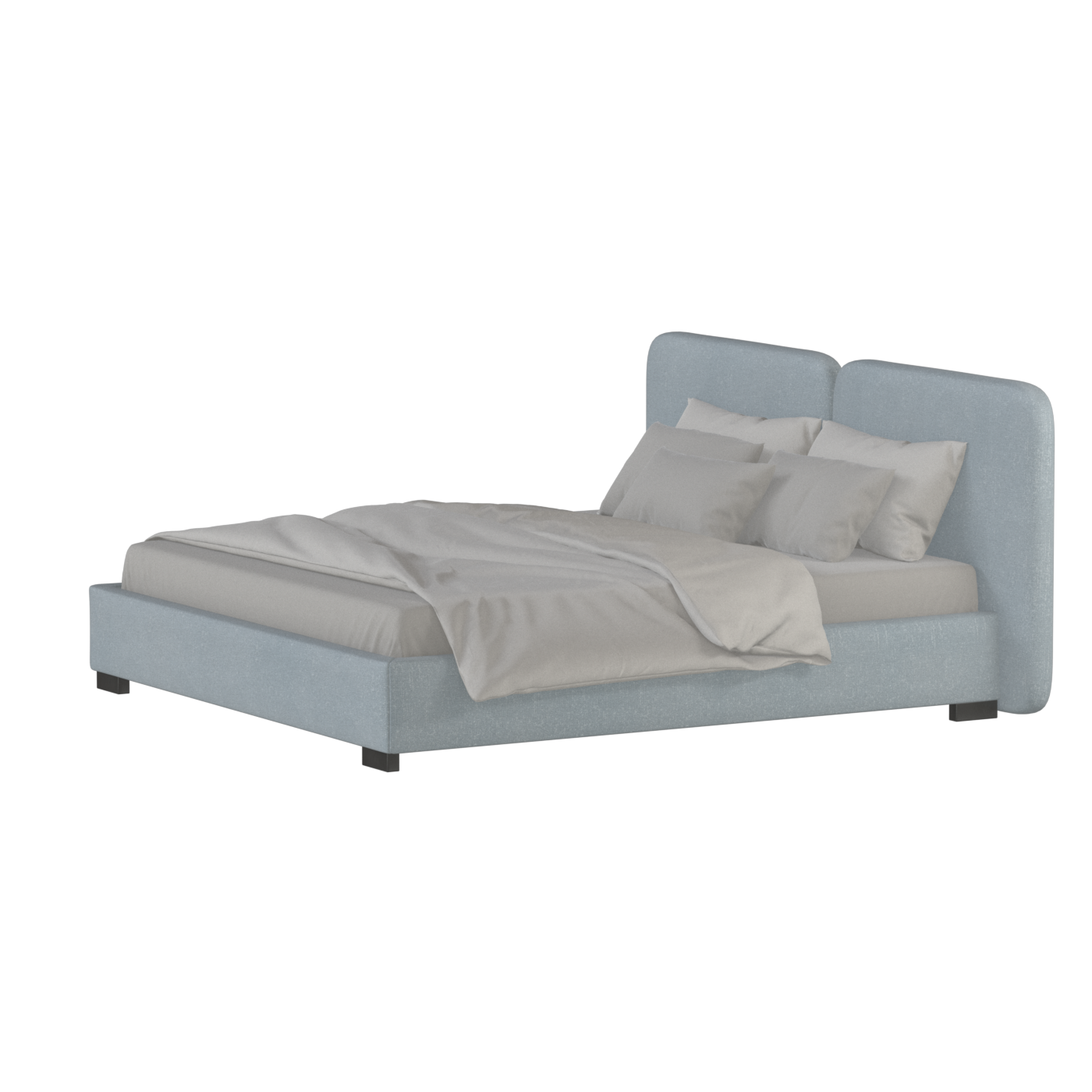 Chloe Upholstered Double Bed in Soft Woven Fabric