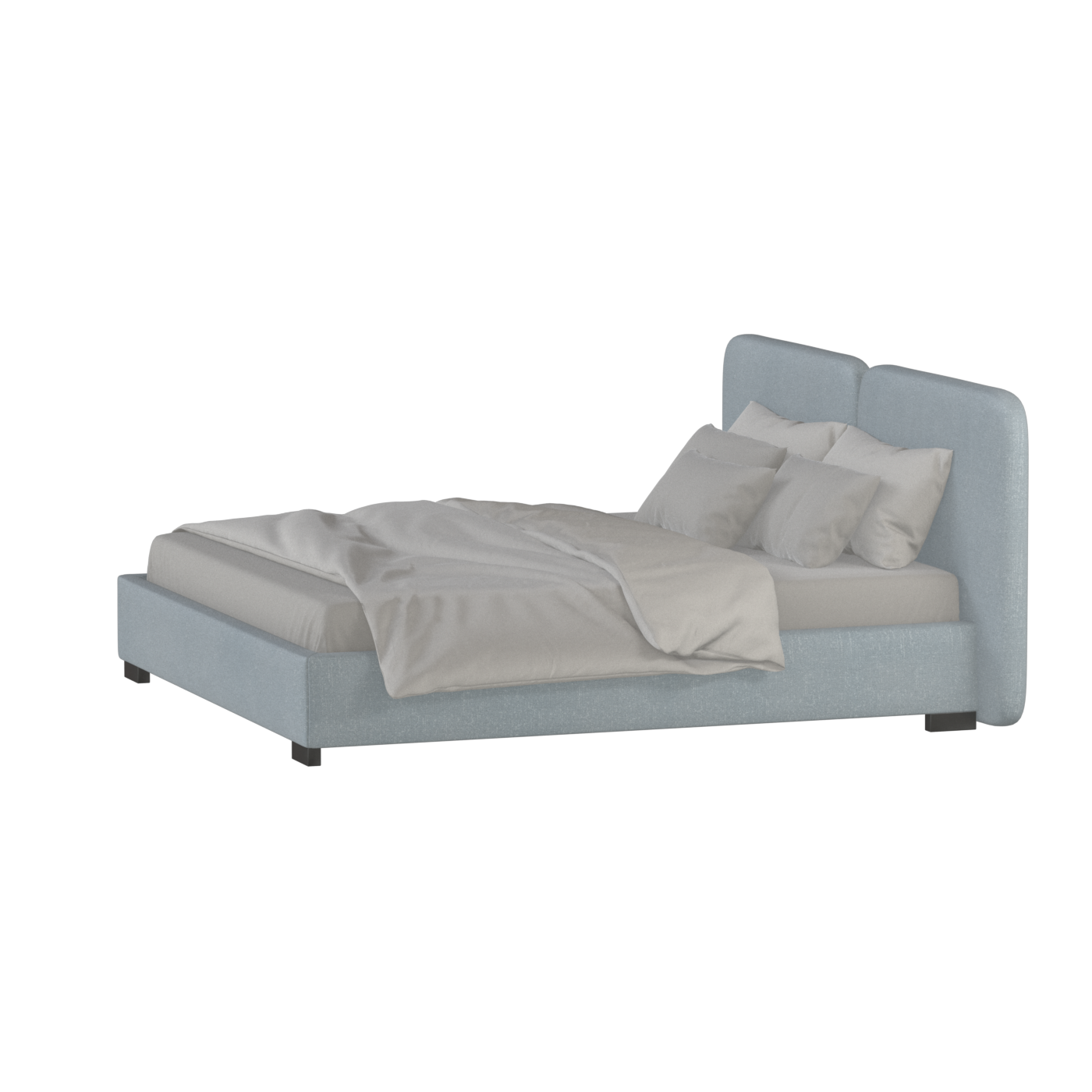 Chloe Upholstered Double Bed in Soft Woven Fabric