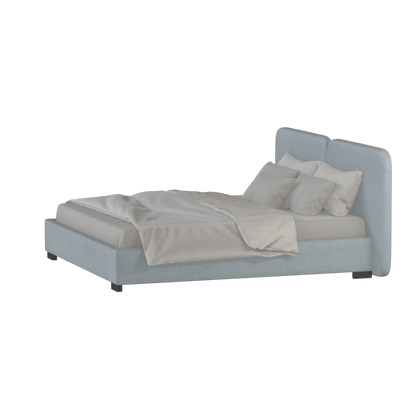 Chloe Upholstered Double Bed in Soft Woven Fabric