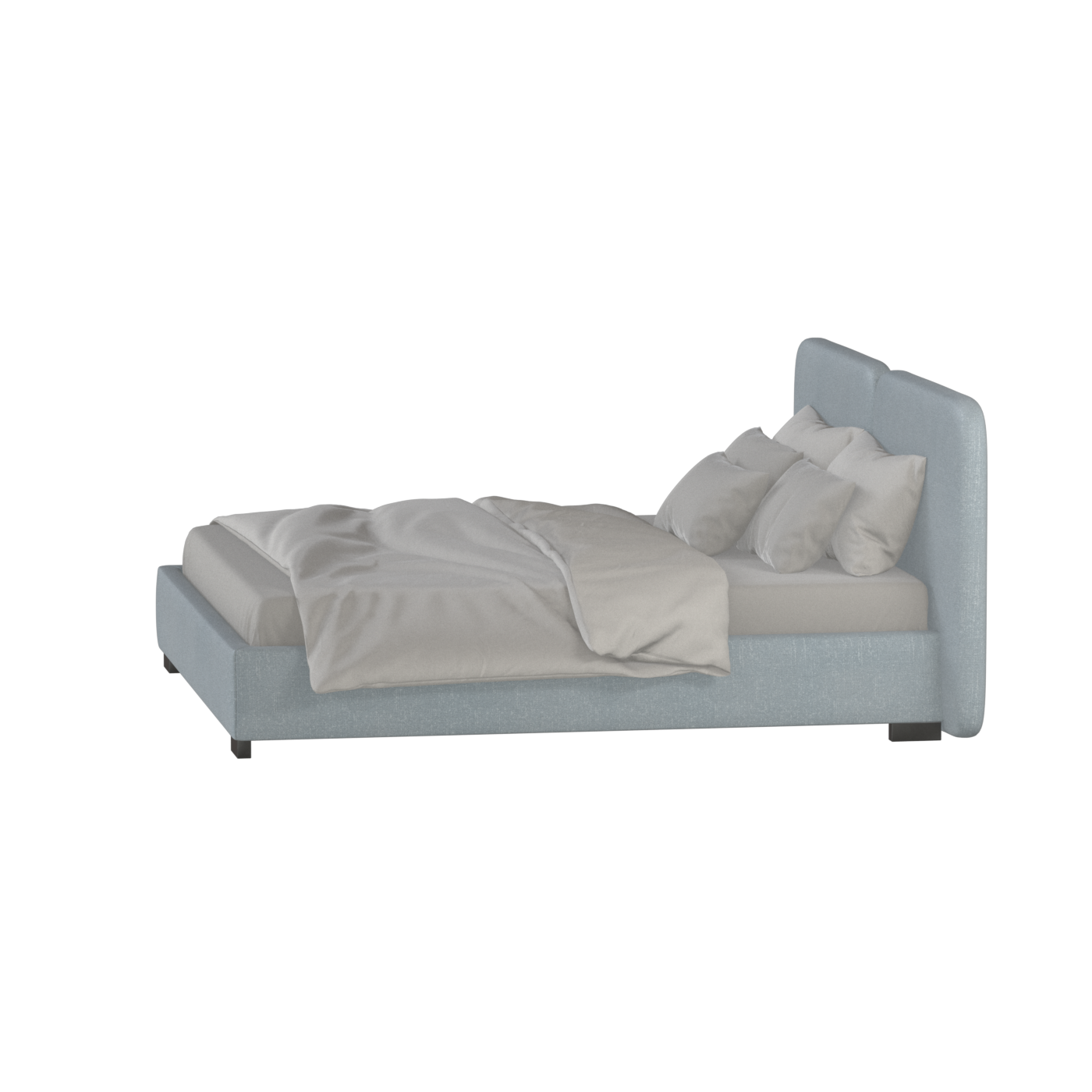 Chloe Upholstered Double Bed in Soft Woven Fabric