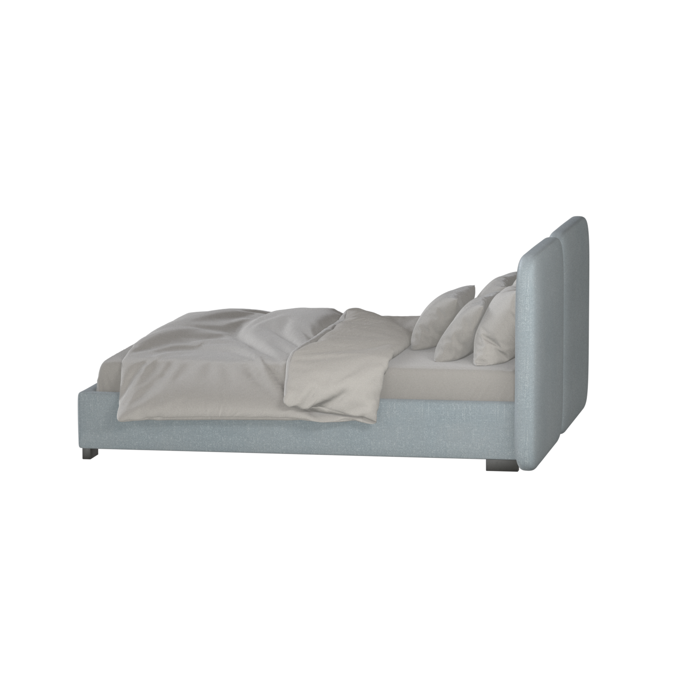 Chloe Upholstered Double Bed in Soft Woven Fabric