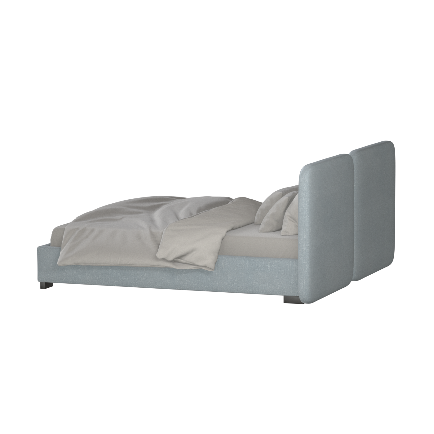 Chloe Upholstered Double Bed in Soft Woven Fabric