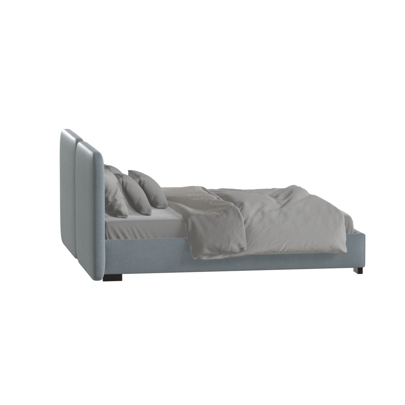 Chloe Upholstered Double Bed in Soft Woven Fabric