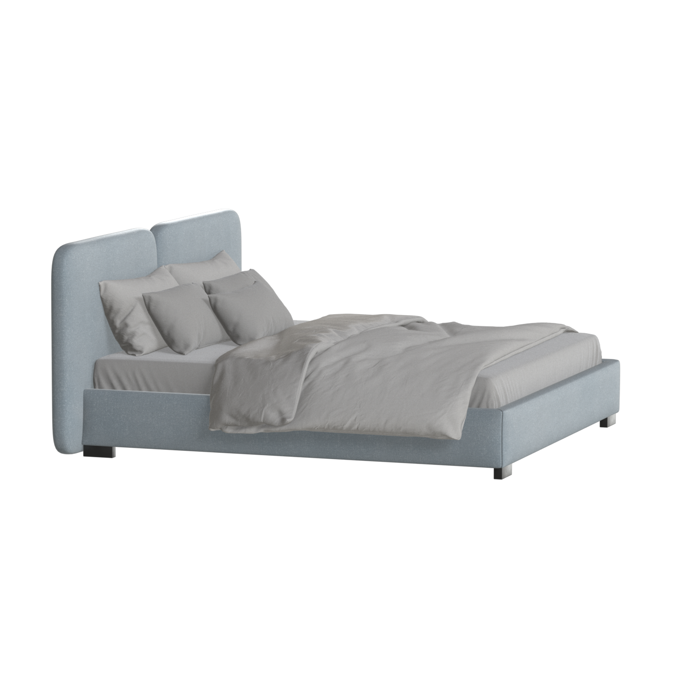 Chloe Upholstered Double Bed in Soft Woven Fabric