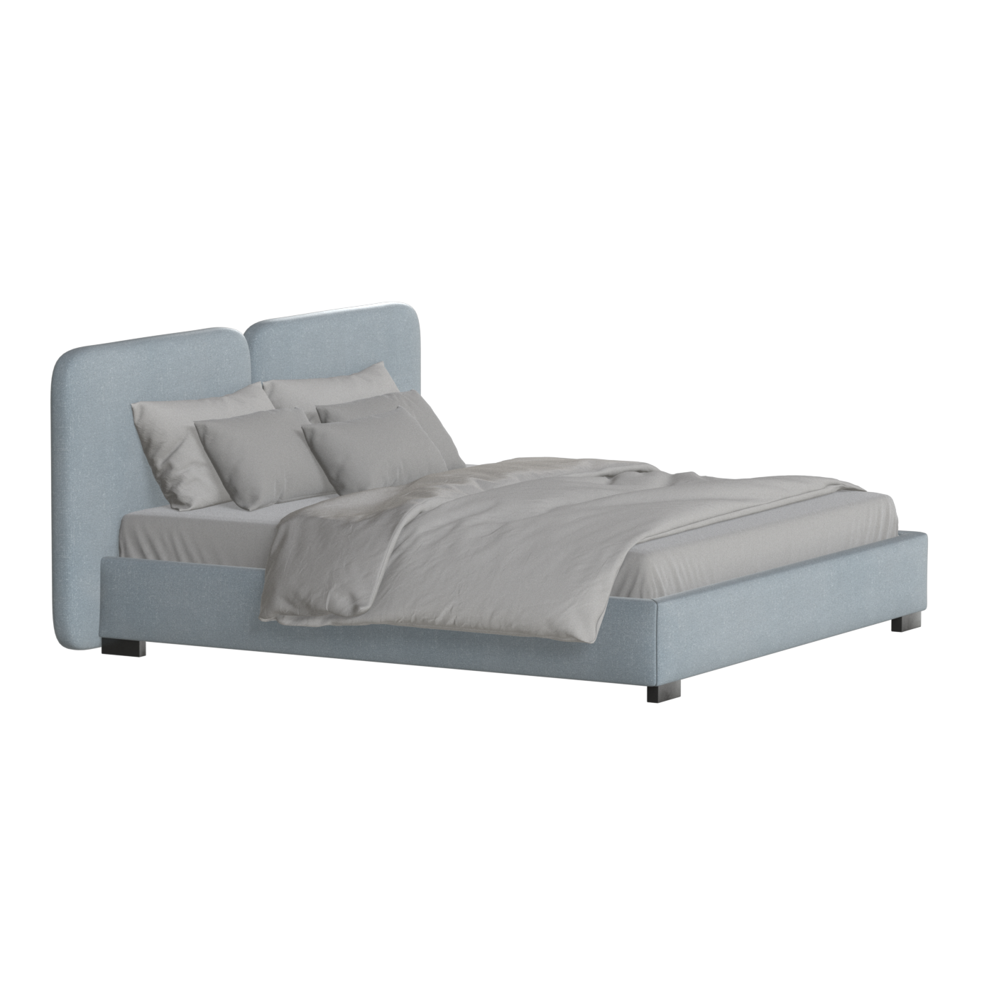 Chloe Upholstered Double Bed in Soft Woven Fabric