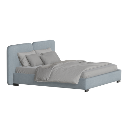Chloe Upholstered Double Bed in Soft Woven Fabric