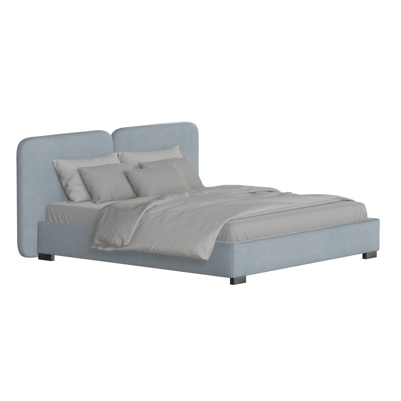Chloe Upholstered Double Bed in Soft Woven Fabric