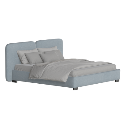 Chloe Upholstered Double Bed in Soft Woven Fabric
