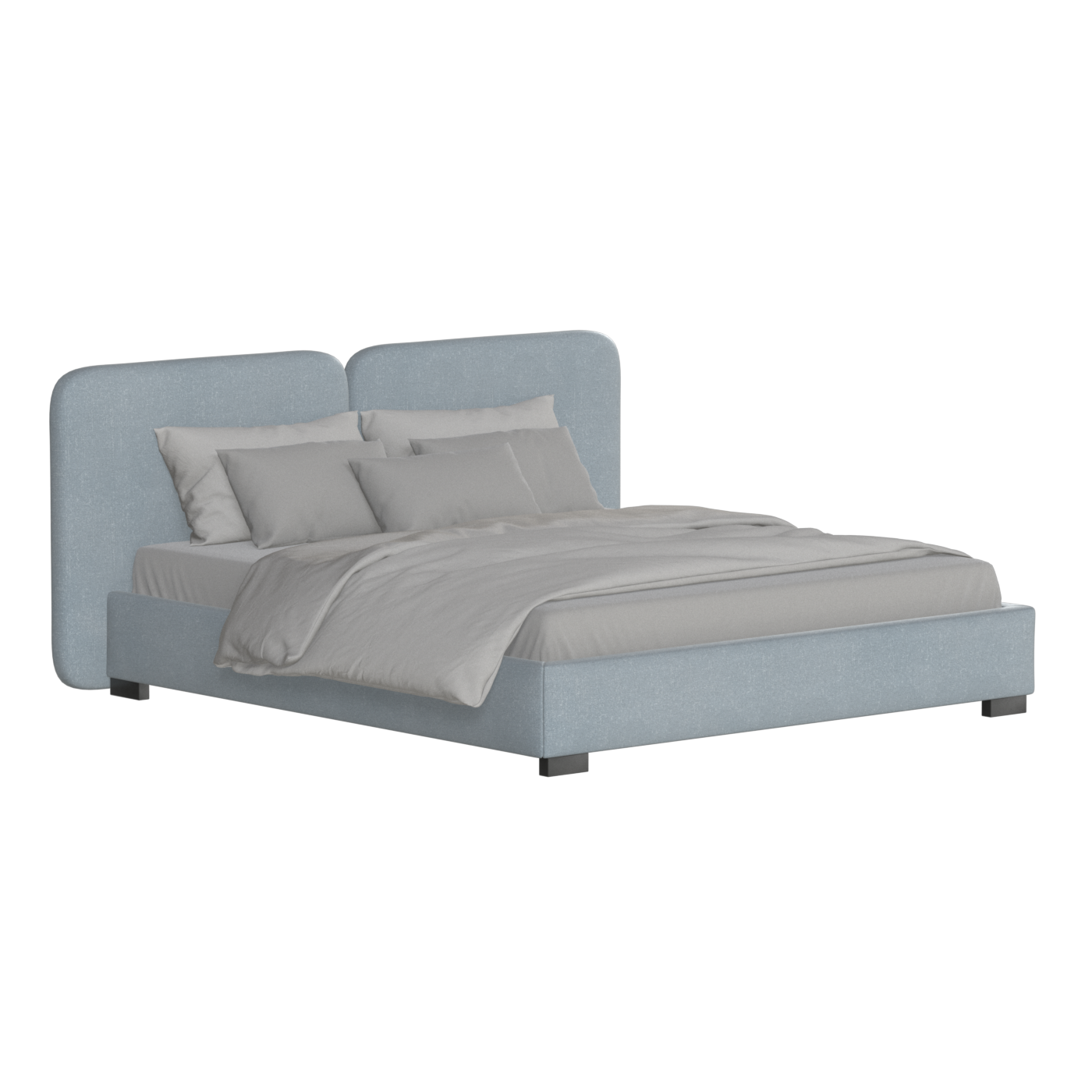 Chloe Upholstered Double Bed in Soft Woven Fabric