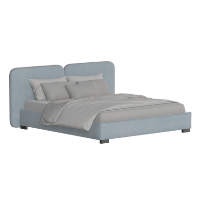 Chloe Upholstered Double Bed in Soft Woven Fabric