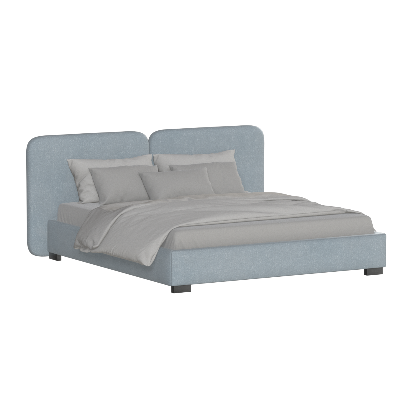 Chloe Upholstered Double Bed in Soft Woven Fabric