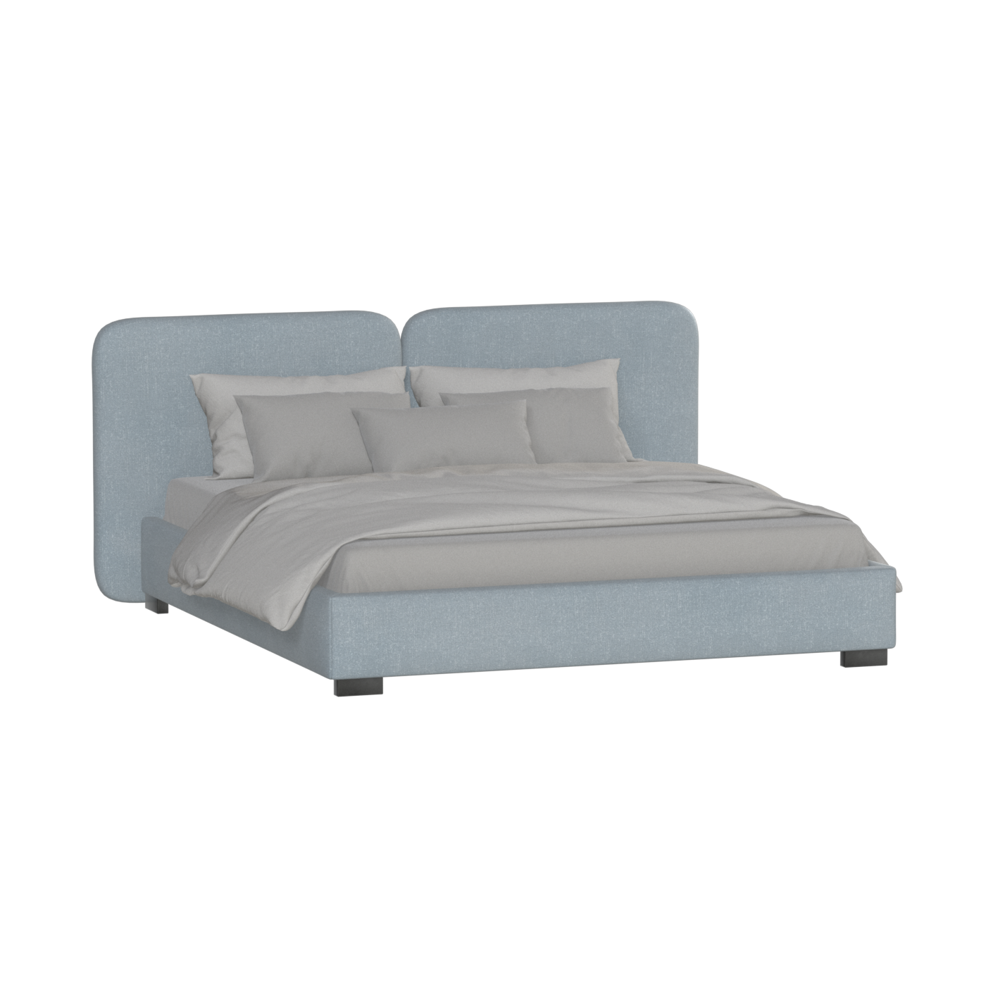 Chloe Upholstered Double Bed in Soft Woven Fabric