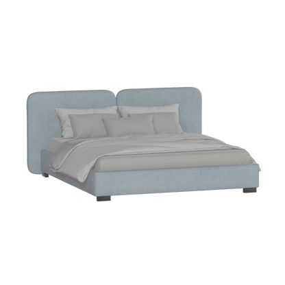 Chloe Upholstered Double Bed in Soft Woven Fabric