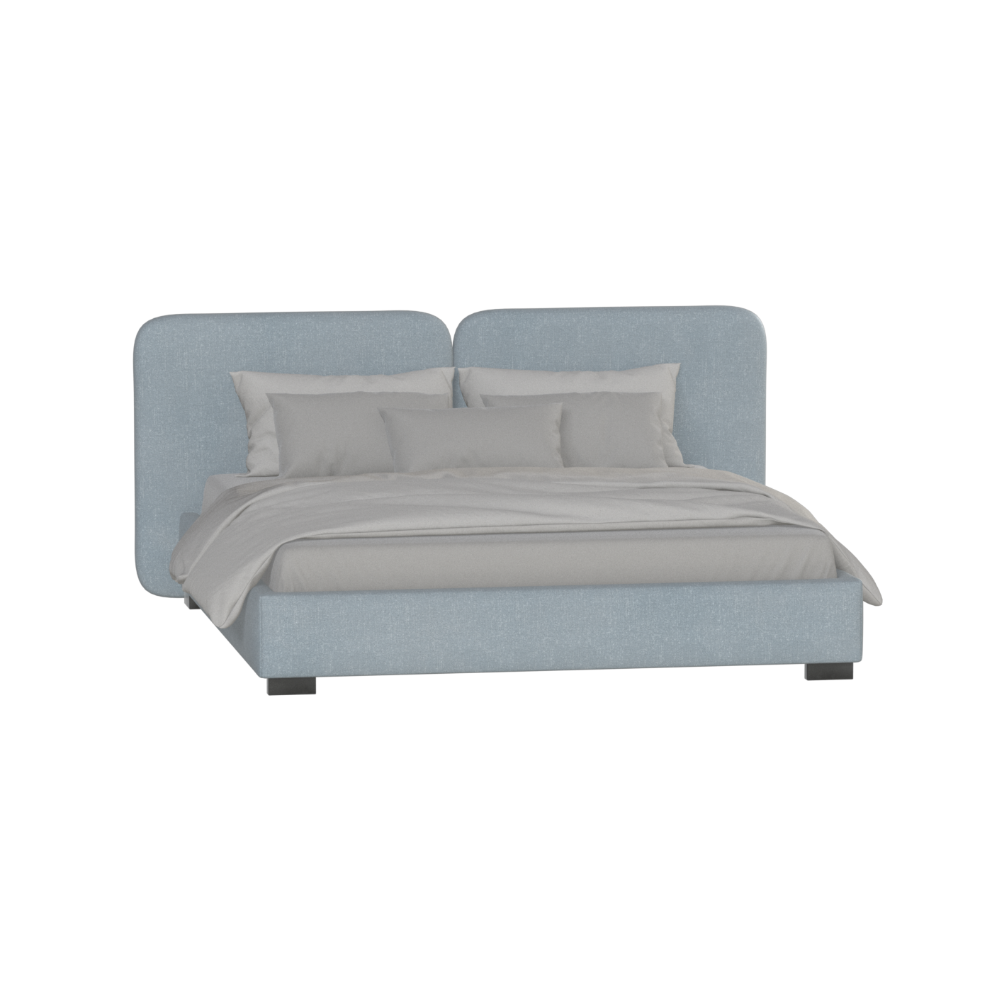 Chloe Upholstered Double Bed in Soft Woven Fabric