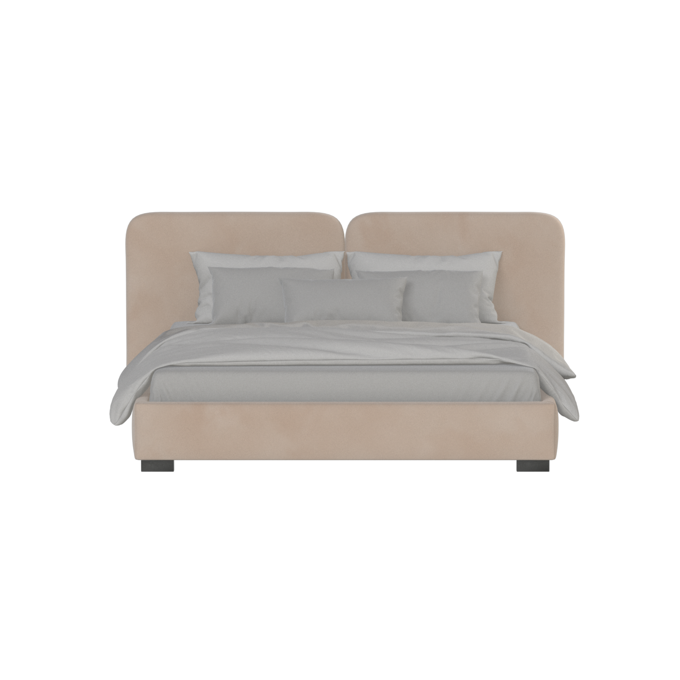 Chloe Upholstered Double Bed in Soft Woven Fabric