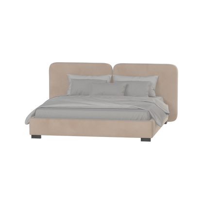 Chloe Upholstered Double Bed in Soft Woven Fabric