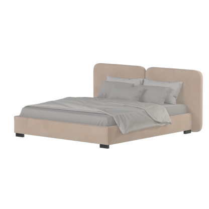 Chloe Upholstered Double Bed in Soft Woven Fabric