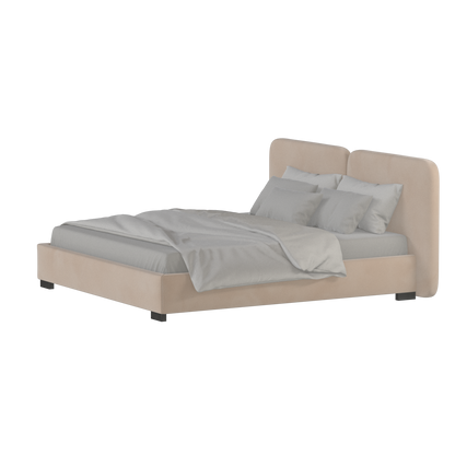 Chloe Upholstered Double Bed in Soft Woven Fabric