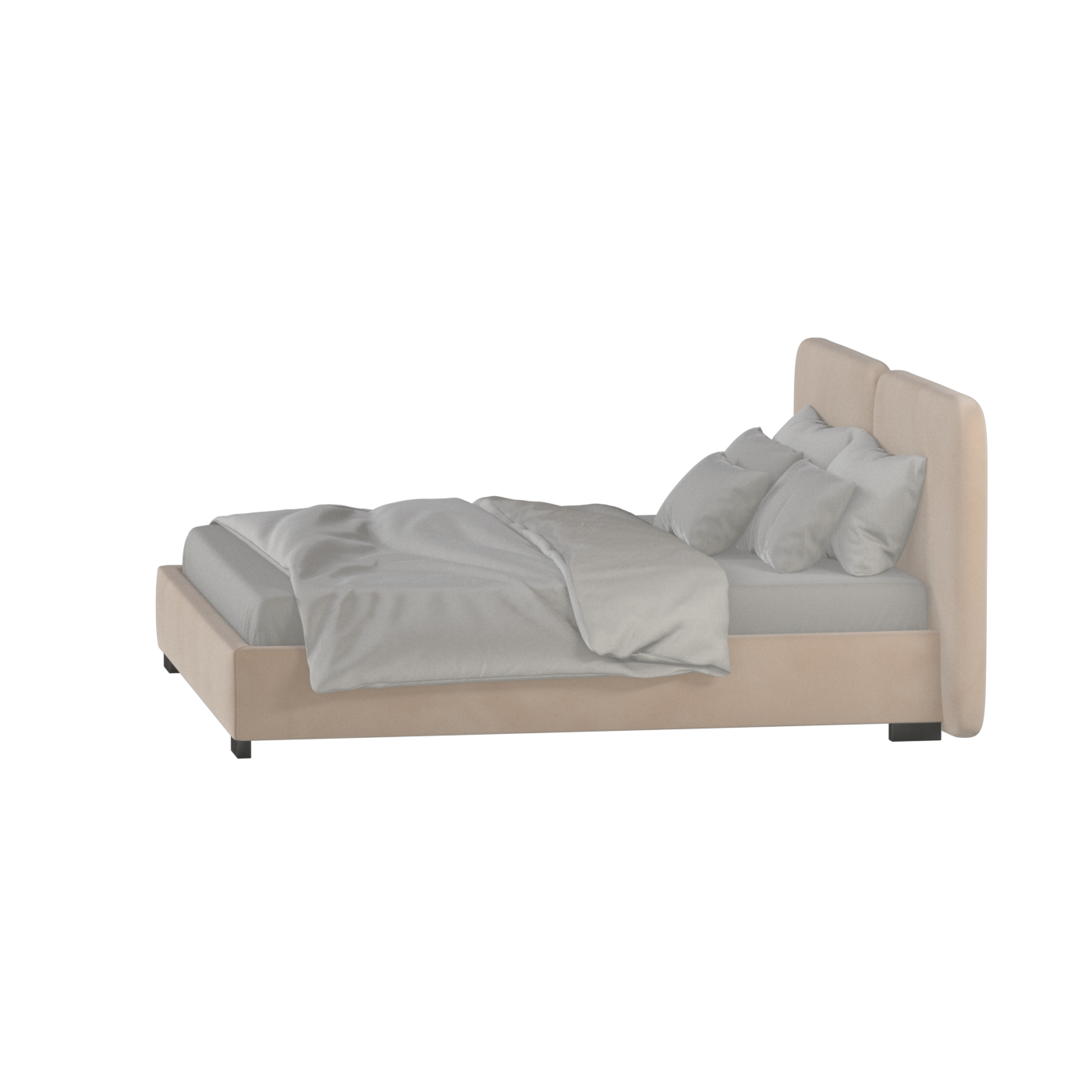 Chloe Upholstered Double Bed in Soft Woven Fabric