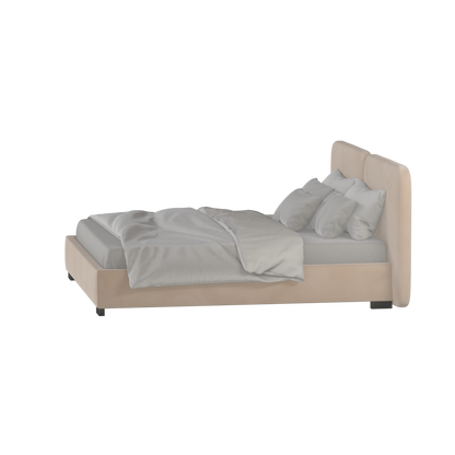 Chloe Upholstered Double Bed in Soft Woven Fabric