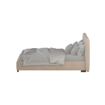 Chloe Upholstered Double Bed in Soft Woven Fabric