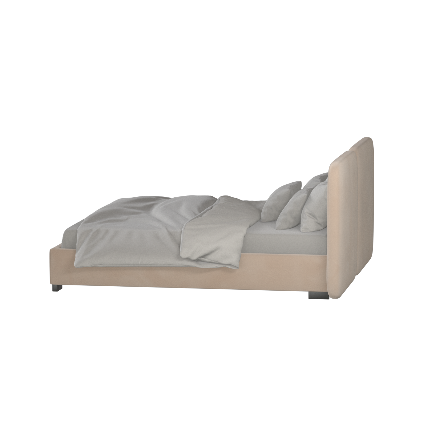 Chloe Upholstered Double Bed in Soft Woven Fabric