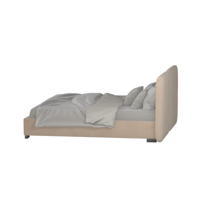 Chloe Upholstered Double Bed in Soft Woven Fabric