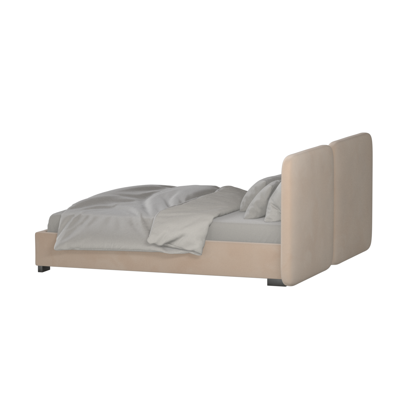 Chloe Upholstered Double Bed in Soft Woven Fabric