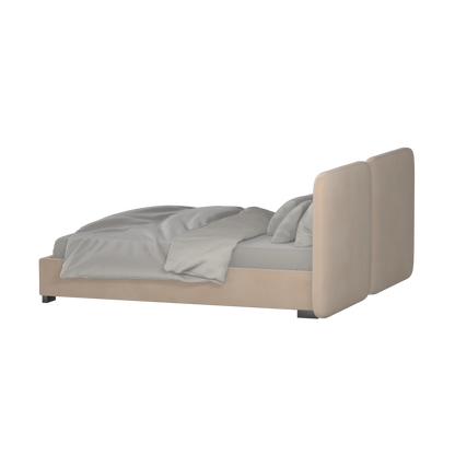 Chloe Upholstered Double Bed in Soft Woven Fabric