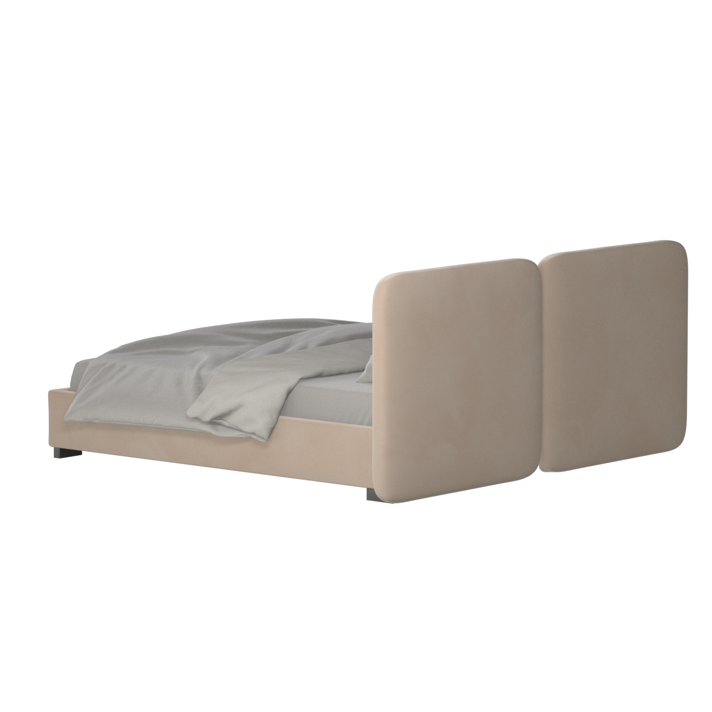 Chloe Upholstered Double Bed in Soft Woven Fabric