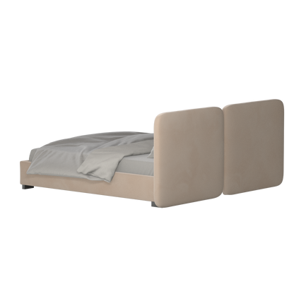 Chloe Upholstered Double Bed in Soft Woven Fabric