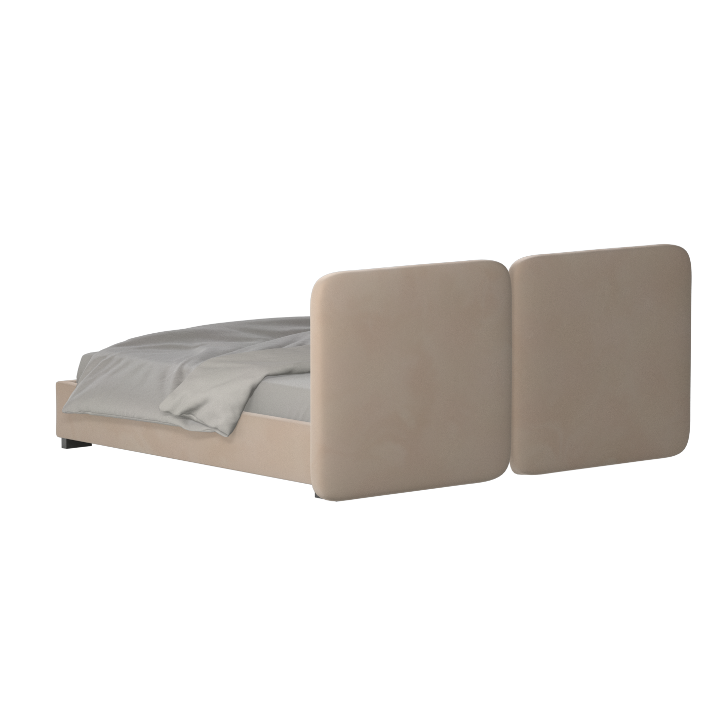 Chloe Upholstered Double Bed in Soft Woven Fabric