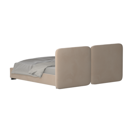 Chloe Upholstered Double Bed in Soft Woven Fabric