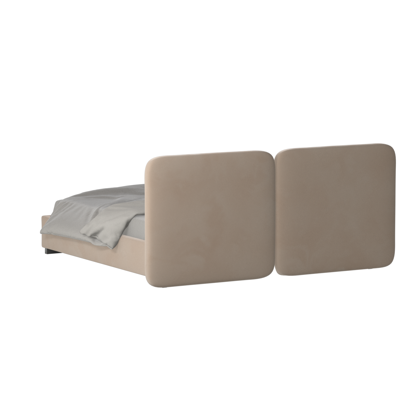 Chloe Upholstered Double Bed in Soft Woven Fabric
