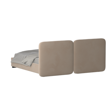 Chloe Upholstered Double Bed in Soft Woven Fabric