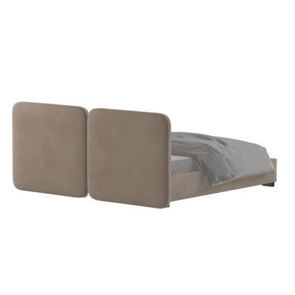 Chloe Upholstered Double Bed in Soft Woven Fabric