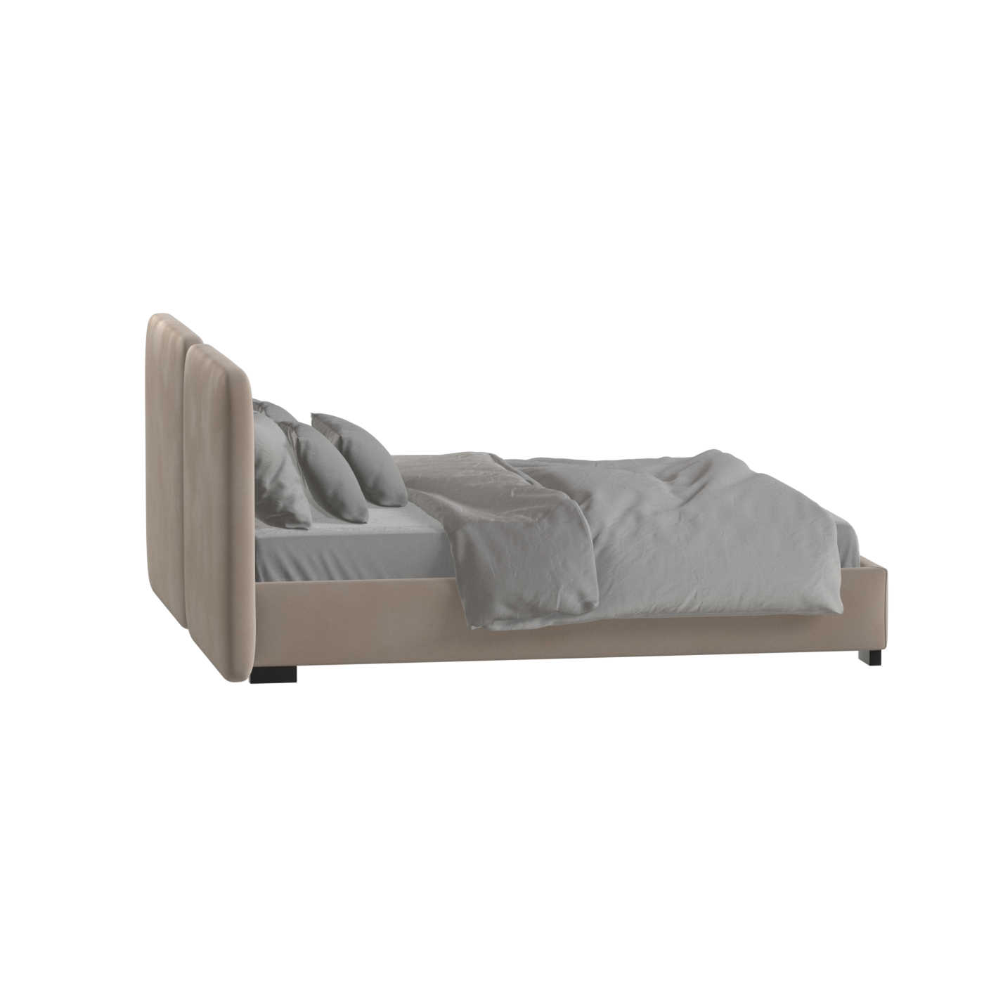 Chloe Upholstered Double Bed in Soft Woven Fabric