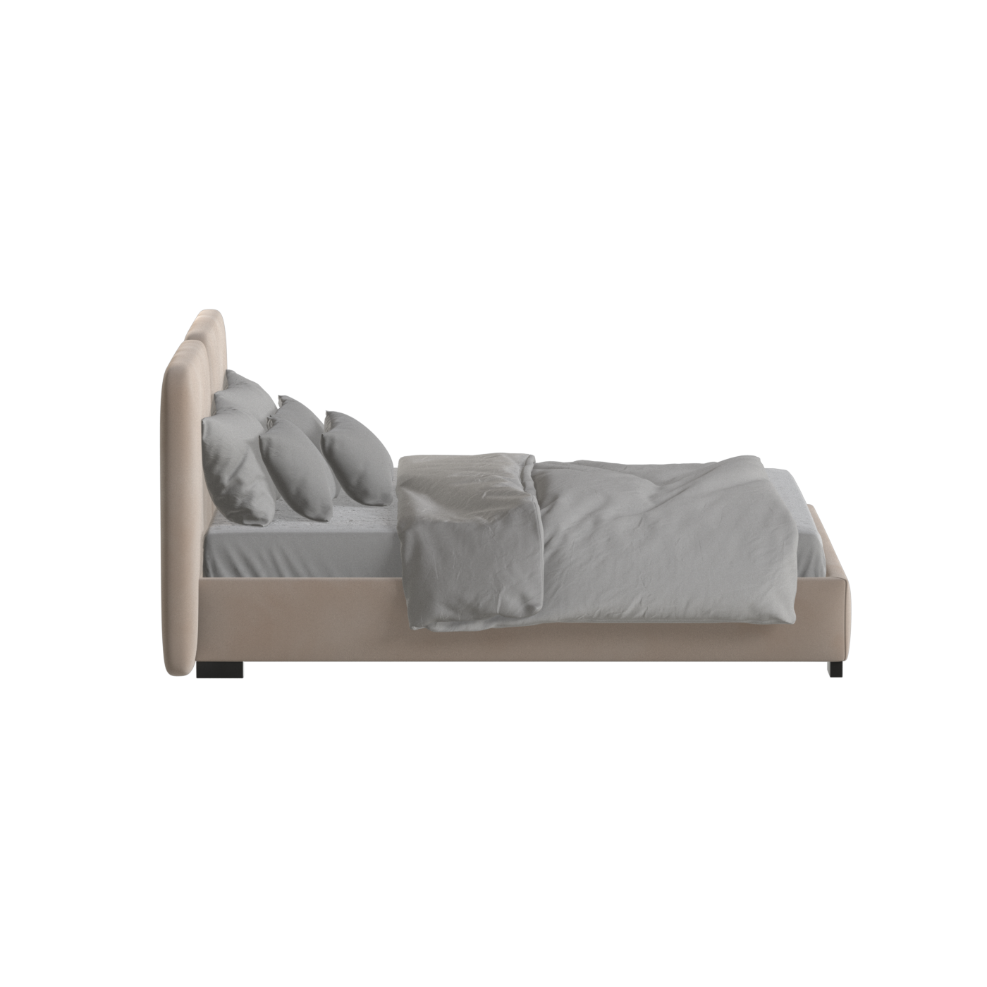 Chloe Upholstered Double Bed in Soft Woven Fabric