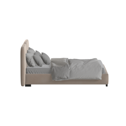 Chloe Upholstered Double Bed in Soft Woven Fabric