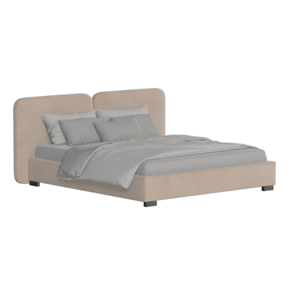 Chloe Upholstered Double Bed in Soft Woven Fabric
