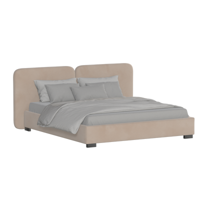 Chloe Upholstered Double Bed in Soft Woven Fabric