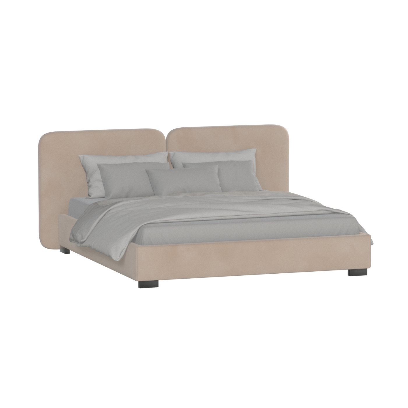 Chloe Upholstered Double Bed in Soft Woven Fabric