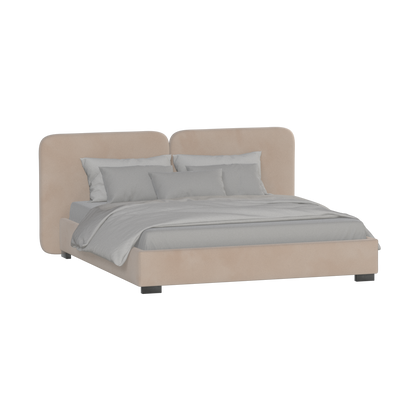 Chloe Upholstered Double Bed in Soft Woven Fabric