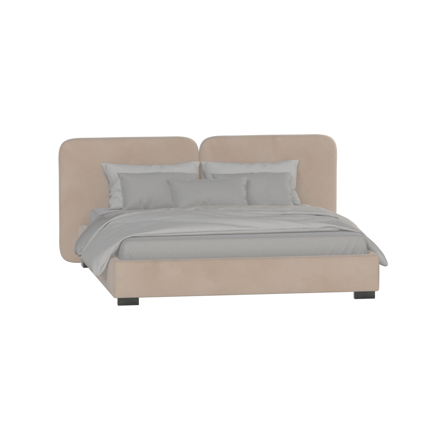Chloe Upholstered Double Bed in Soft Woven Fabric