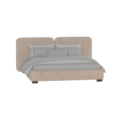 Chloe Upholstered Double Bed in Soft Woven Fabric