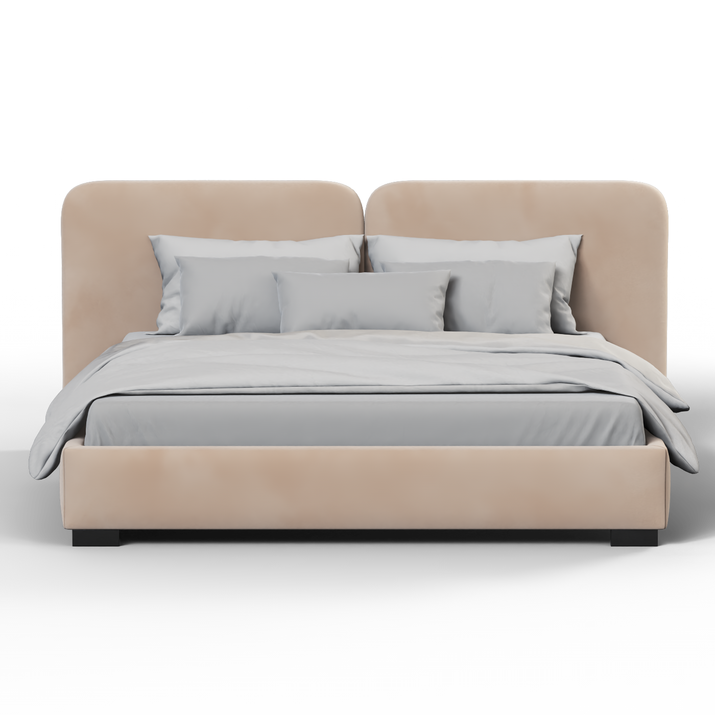 Chloe Upholstered Double Bed in Soft Woven Fabric