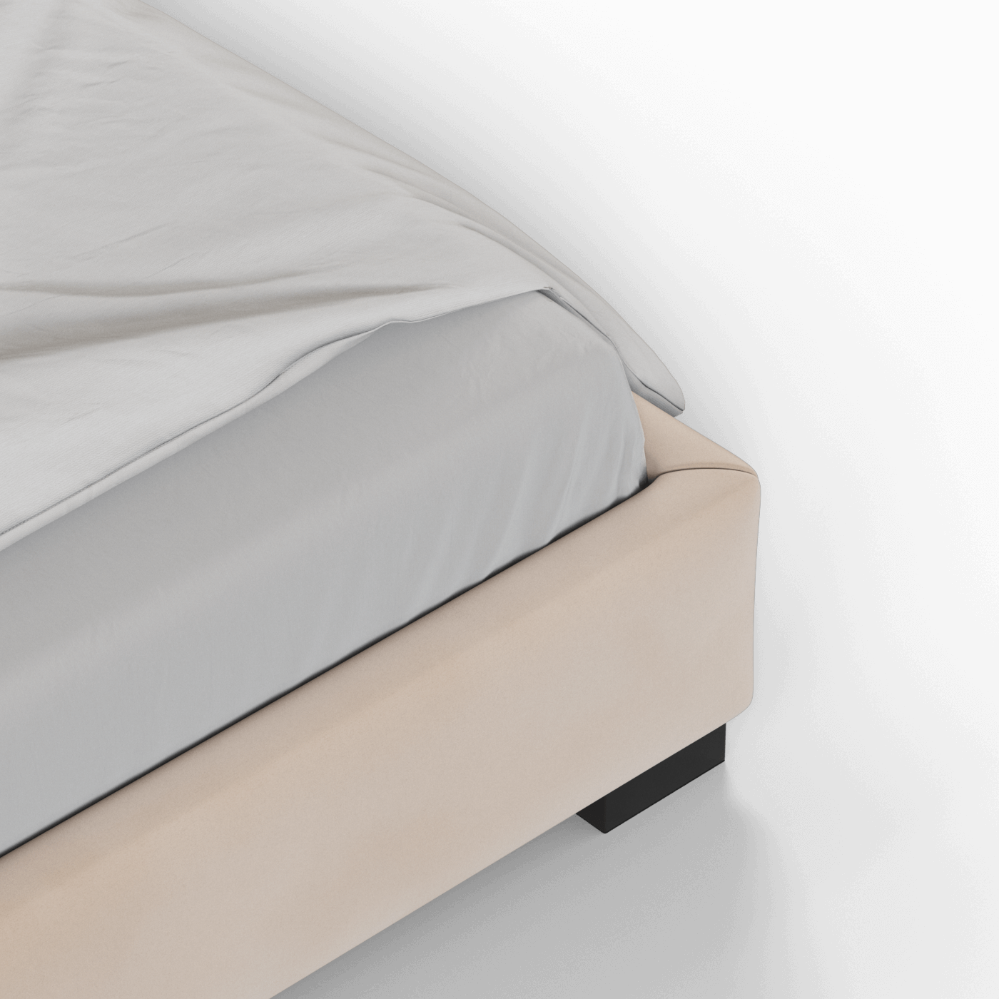 Chloe Upholstered Double Bed in Soft Woven Fabric