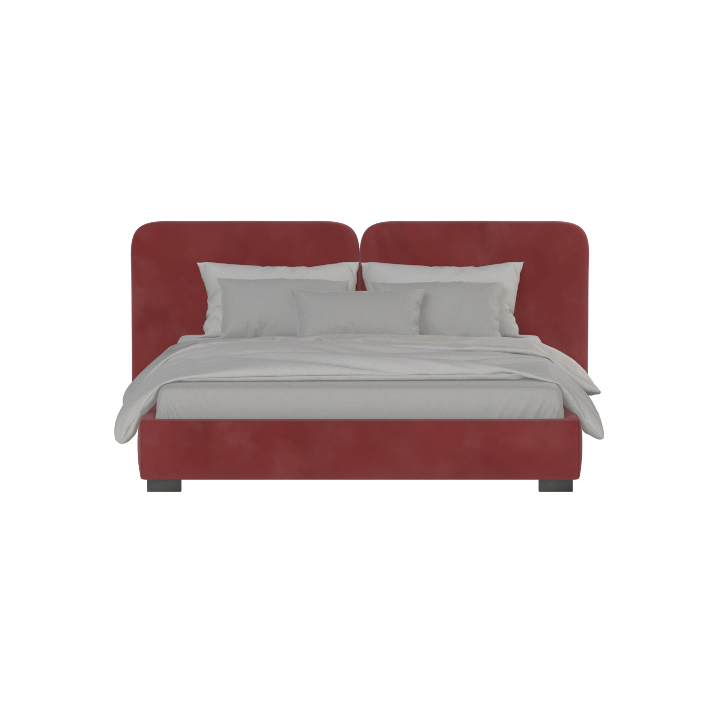 Chloe Upholstered Double Bed in Soft Woven Fabric